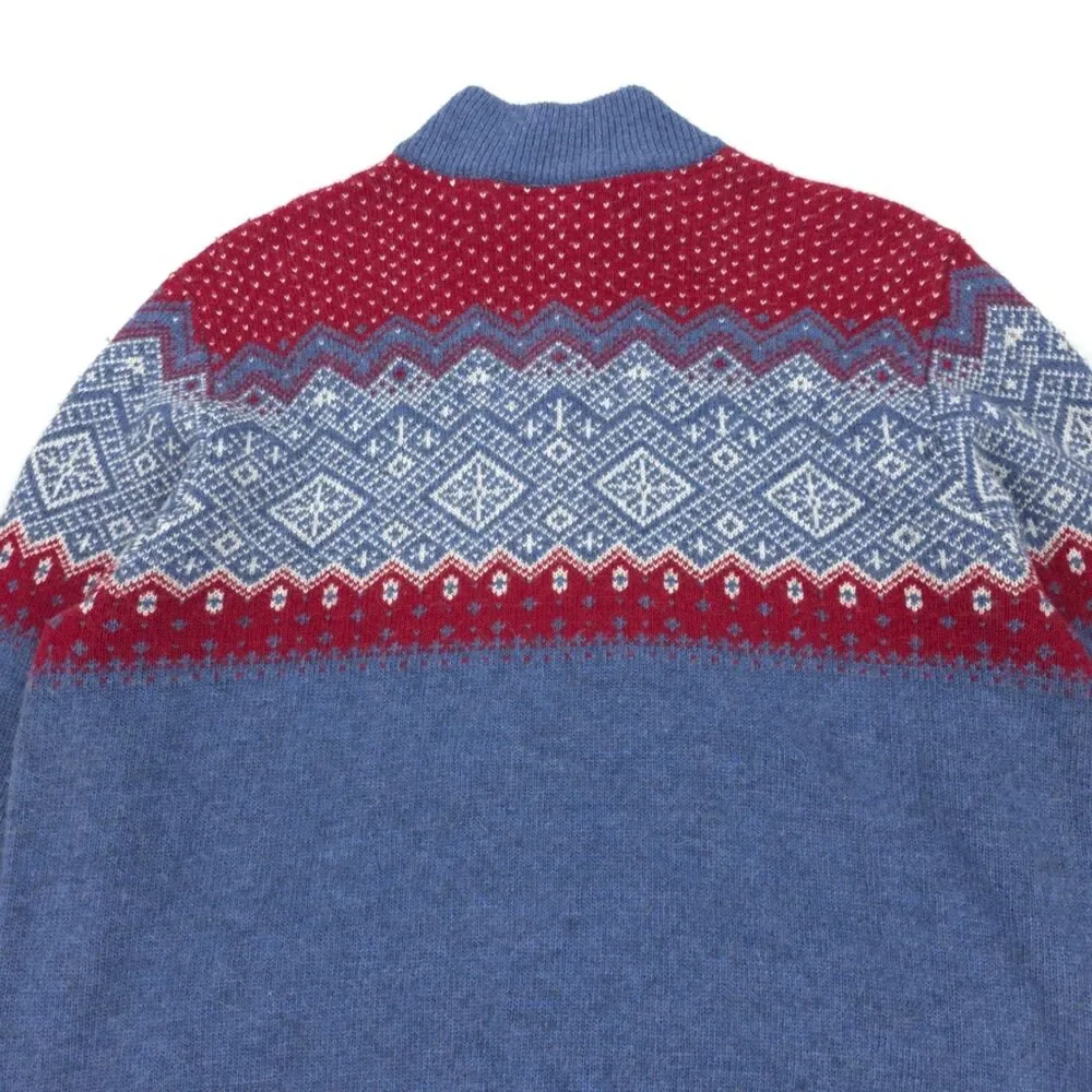 VINEYARD VINES Merino Wool Alpaca Fair Isle 1/4 Zip Sweater Preppy Old Money